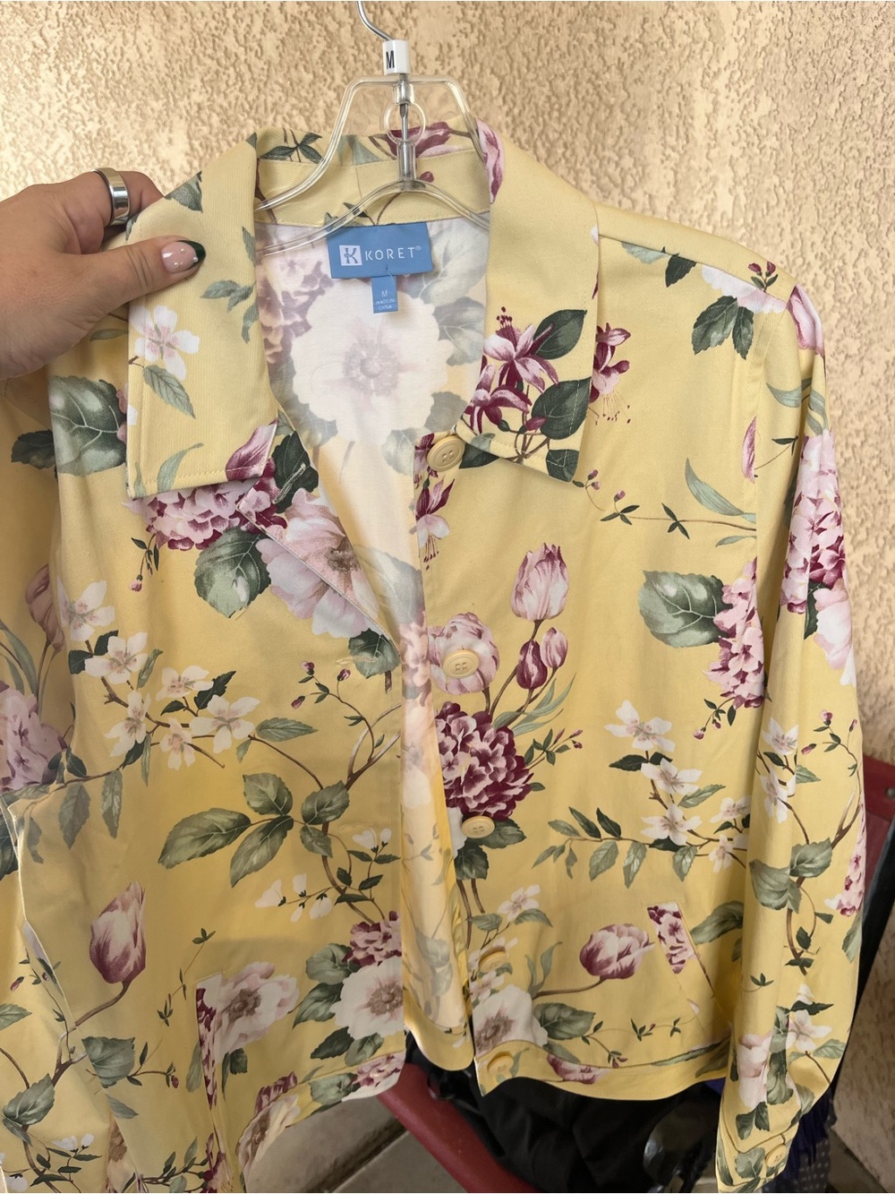 Koret Yellow Floral Button-Front Jacket